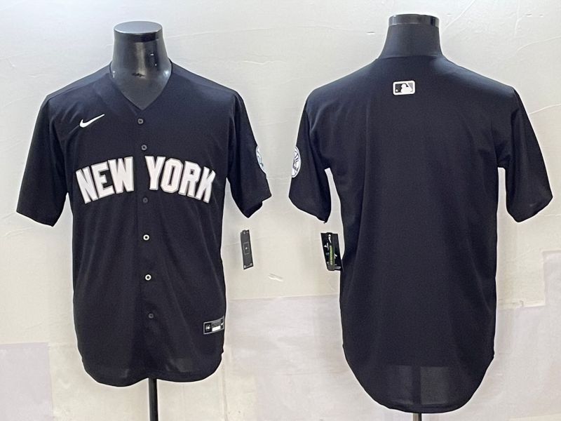 Men 2025 New York Yankees Blank Black Nike MLB Jersey style 001->new york yankees->MLB Jersey